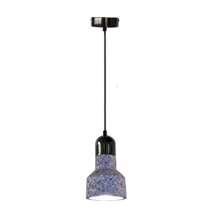 Ljuskrona med textilsladd TERRAZZO 1xE27/60W/230V diameter 12 cm grå