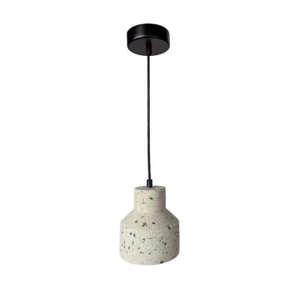 Ljuskrona med textilsladd TERRAZZO 1xE27/60W/230V diameter 12 cm grädde