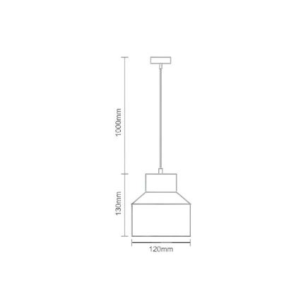 Ljuskrona med textilsladd TERRAZZO 1xE27/60W/230V diameter 12 cm grädde