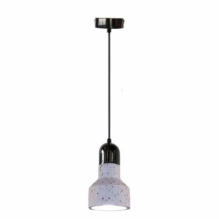 Ljuskrona med textilsladd TERRAZZO 1xE27/60W/230V diameter 12 cm grädde