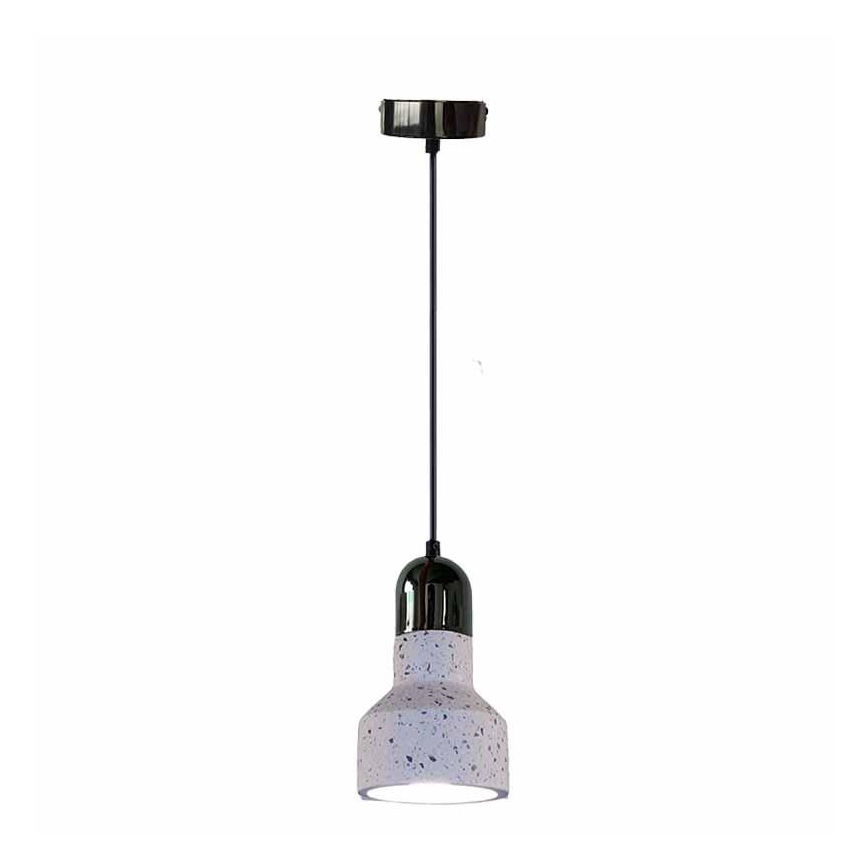 Ljuskrona med textilsladd TERRAZZO 1xE27/60W/230V diameter 12 cm grädde