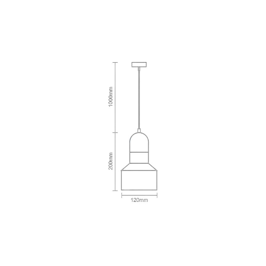 Ljuskrona med textilsladd TERRAZZO 1xE27/60W/230V diameter 12 cm grädde