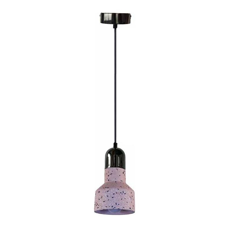 Ljuskrona med textilsladd TERRAZZO 1xE27/60W/230V diameter 12 cm röd