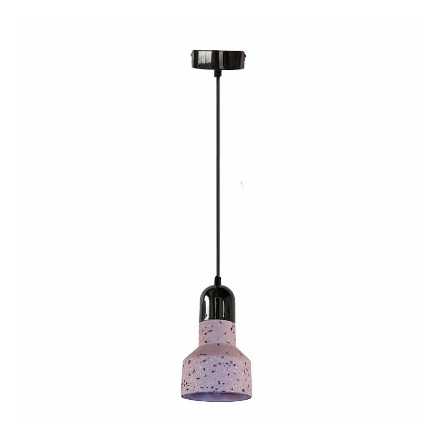 Ljuskrona med textilsladd TERRAZZO 1xE27/60W/230V diameter 12 cm röd