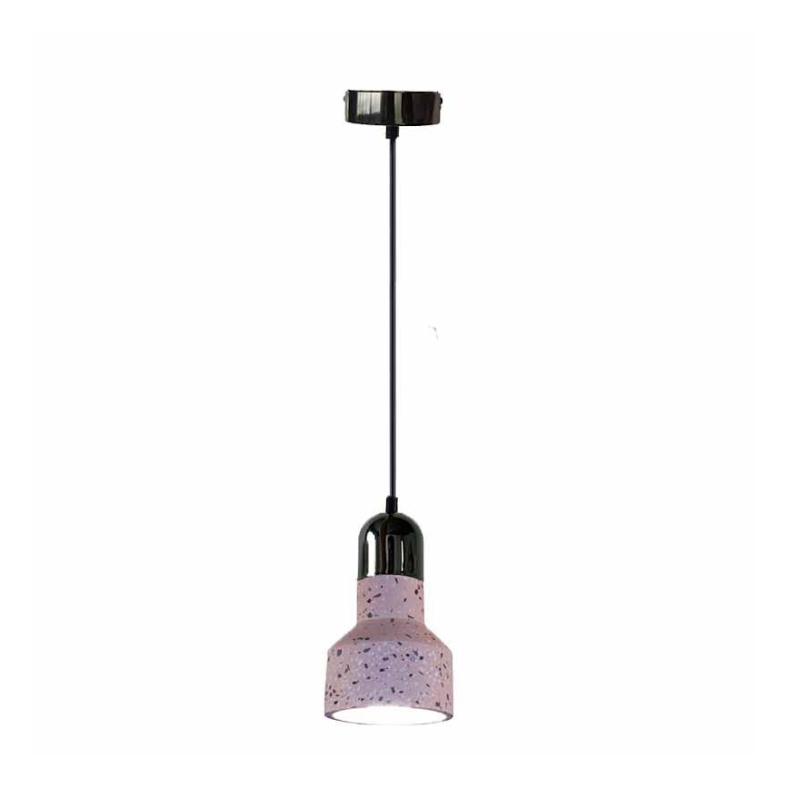 Ljuskrona med textilsladd TERRAZZO 1xE27/60W/230V diameter 12 cm röd