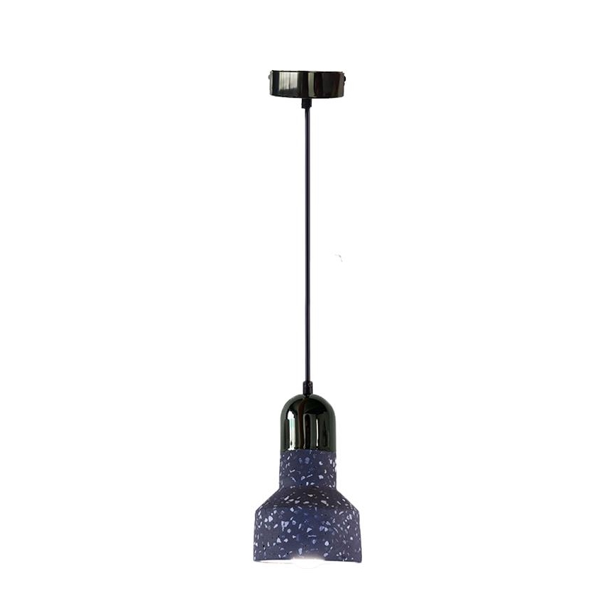 Ljuskrona med textilsladd TERRAZZO 1xE27/60W/230V diameter 12 cm svart