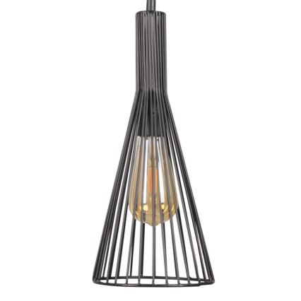 Ljuskrona med textilsladd TIANA 1xE27/20W/230V diameter 15,5 cm svart