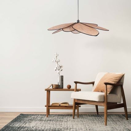 Ljuskrona med textilsladd TOBAGO 1xE27/20W/230V diameter 100 cm beige