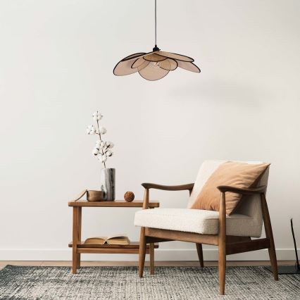 Ljuskrona med textilsladd TOBAGO 1xE27/20W/230V diameter 60 cm beige