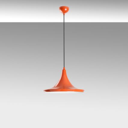 Ljuskrona med textilsladd TOM 1xE27/40W/230V orange
