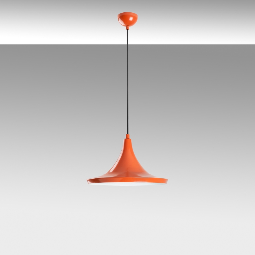Ljuskrona med textilsladd TOM 1xE27/40W/230V orange