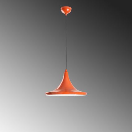 Ljuskrona med textilsladd TOM 1xE27/40W/230V orange