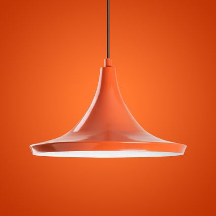 Ljuskrona med textilsladd TOM 1xE27/40W/230V orange