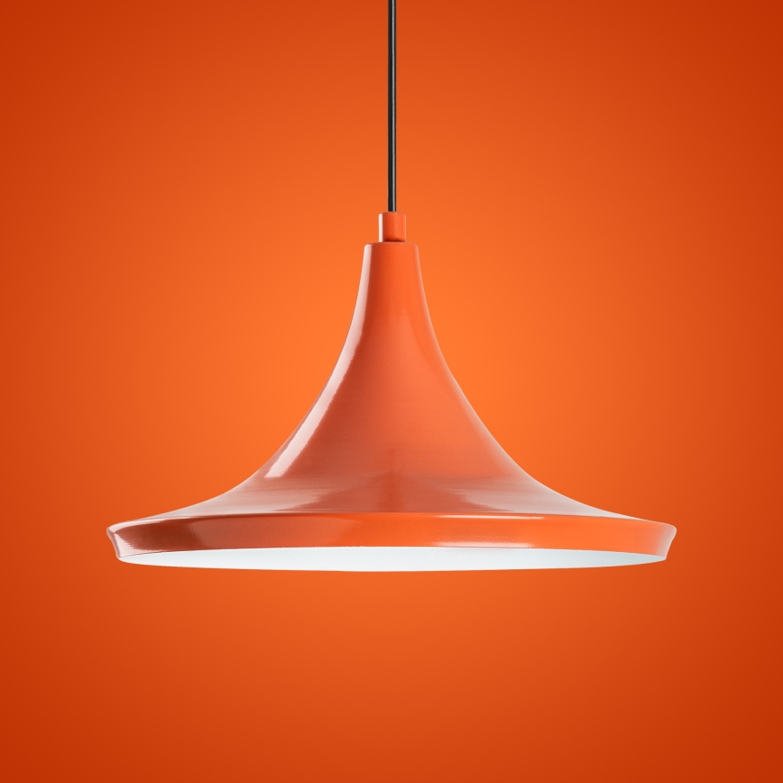 Ljuskrona med textilsladd TOM 1xE27/40W/230V orange