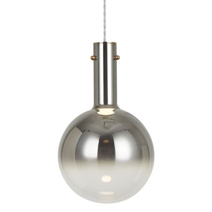 Ljuskrona med textilsladd TORONTO 1xGU10/8W/230V skinande krom