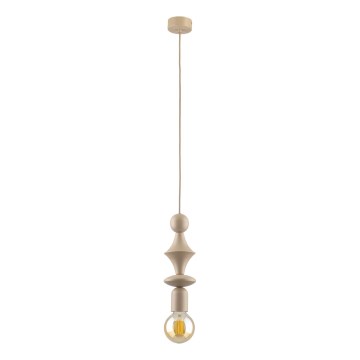 Ljuskrona med textilsladd TOWER 1xE27/15W/230V beige