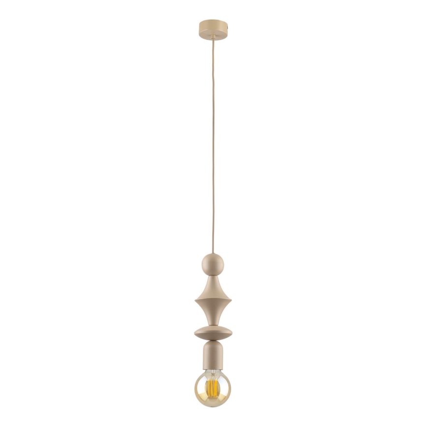 Ljuskrona med textilsladd TOWER 1xE27/15W/230V beige