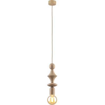 Ljuskrona med textilsladd TOWER 1xE27/15W/230V beige