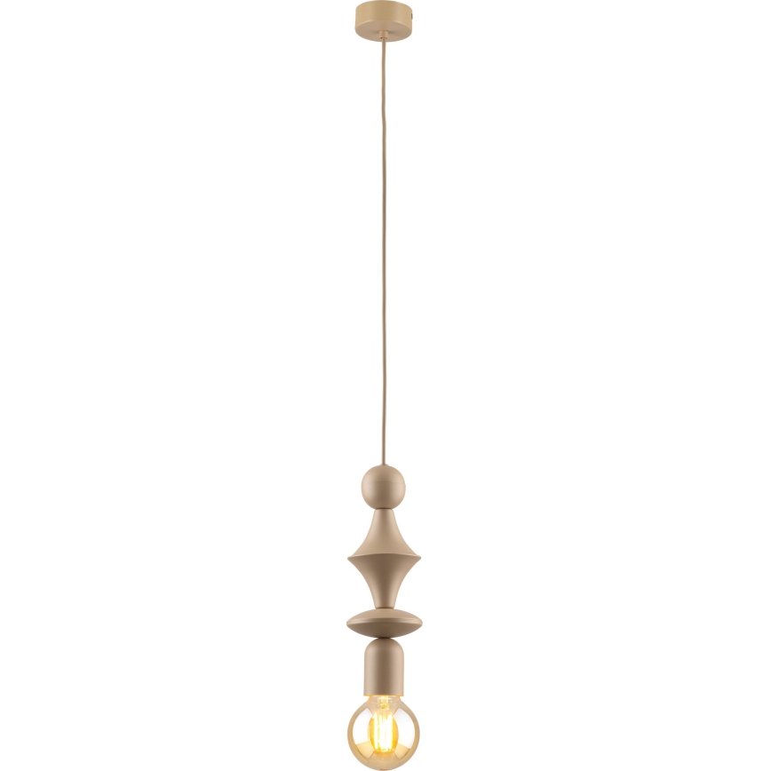 Ljuskrona med textilsladd TOWER 1xE27/15W/230V beige