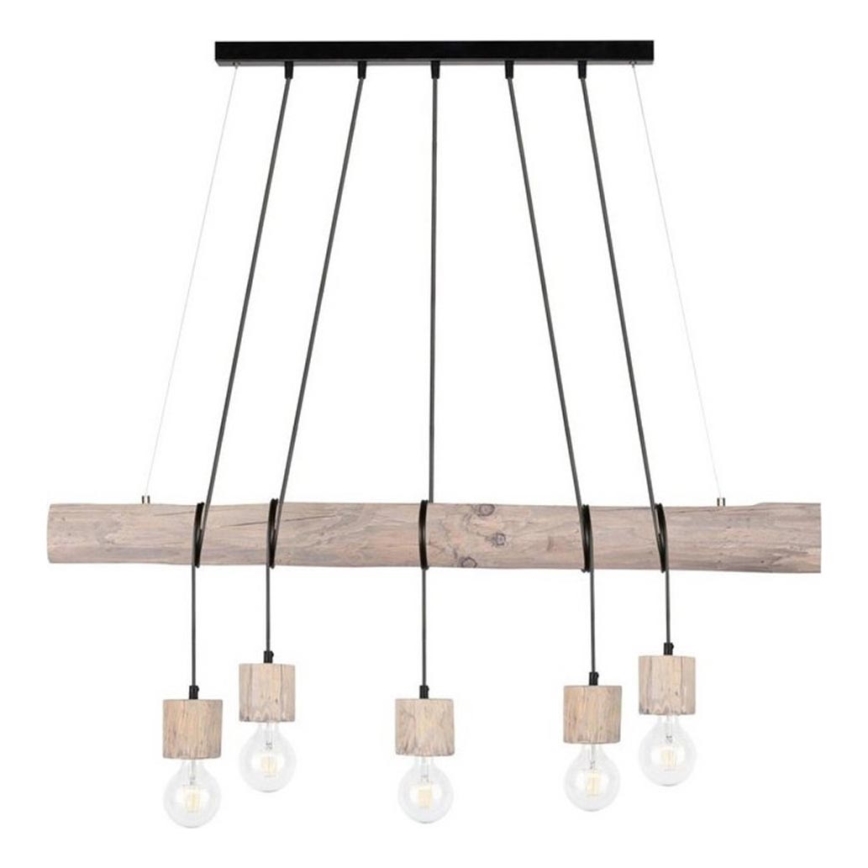 Ljuskrona med textilsladd TRABO 5xE27/60W/230V tall