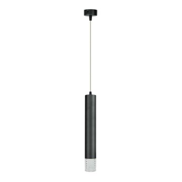 Ljuskrona med textilsladd TUBI 1xGU10/8W/230V svart