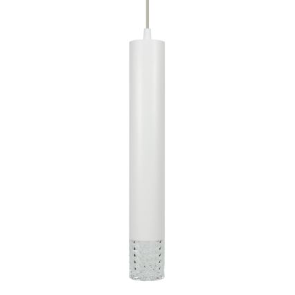 Ljuskrona med textilsladd TUBI 1xGU10/8W/230V vit