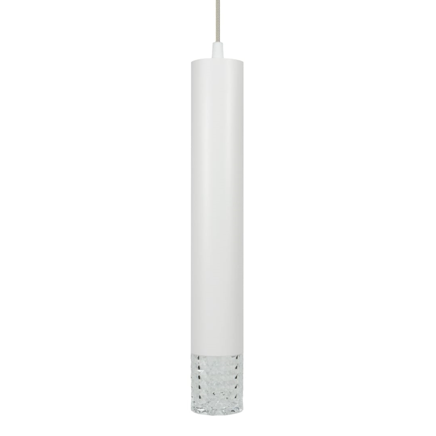 Ljuskrona med textilsladd TUBI 1xGU10/8W/230V vit