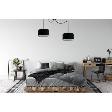 Ljuskrona med textilsladd TUZ 2xE27/60W/230V spindel