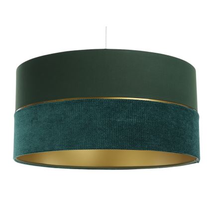 Ljuskrona med textilsladd TWIST 1xE27/60W/230V grön/guld