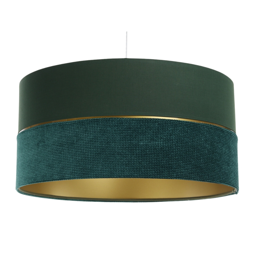 Ljuskrona med textilsladd TWIST 1xE27/60W/230V grön/guld
