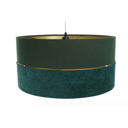 Ljuskrona med textilsladd TWIST 1xE27/60W/230V grön/guld
