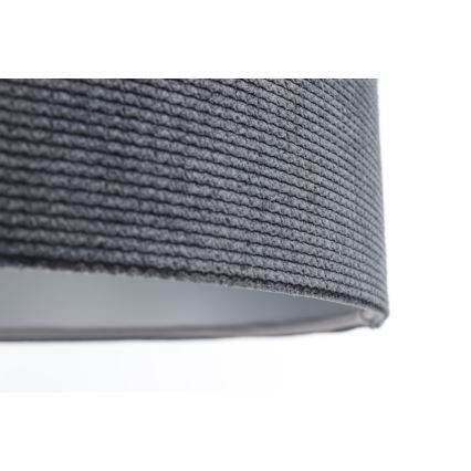 Ljuskrona med textilsladd TWIST 1xE27/60W/230V svart/grå/silver