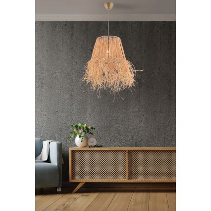 Ljuskrona med textilsladd VALANCE 1xE27/40W/230V brun