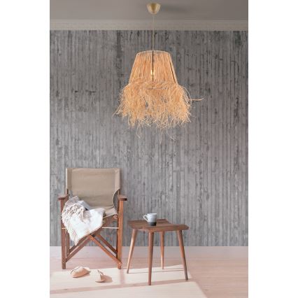 Ljuskrona med textilsladd VALANCE 1xE27/40W/230V brun