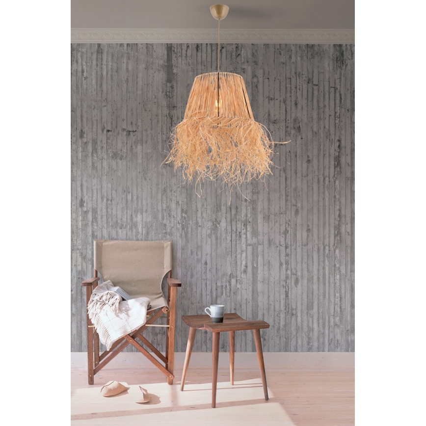 Ljuskrona med textilsladd VALANCE 1xE27/40W/230V brun