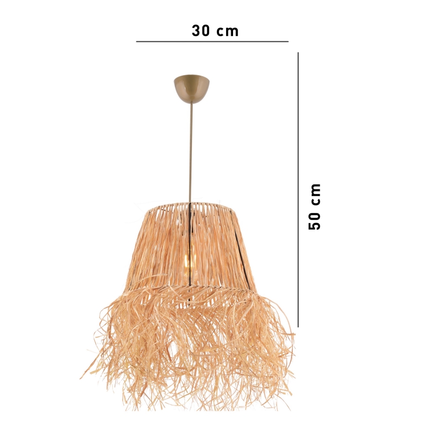 Ljuskrona med textilsladd VALANCE 1xE27/40W/230V brun
