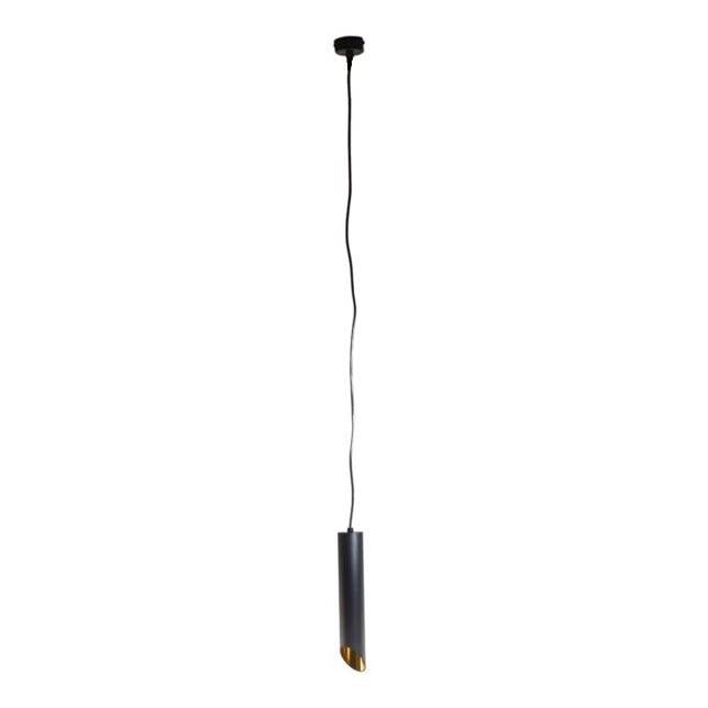 Ljuskrona med textilsladd VALDA 1xGU10/30W/230V 132 cm svart