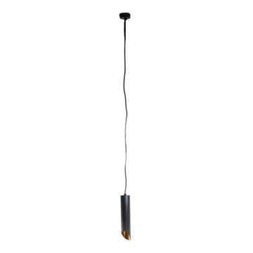 Ljuskrona med textilsladd VALDA 1xGU10/60W/230V 132 cm svart