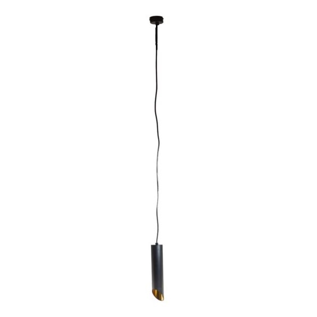 Ljuskrona med textilsladd VALDA 1xGU10/60W/230V 132 cm svart