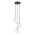 Ljuskrona med textilsladd VOLDA 3xE14/10W/230V diameter 28 cm mässing