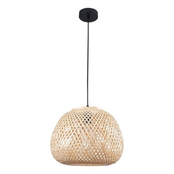 Ljuskrona med textilsladd ZANZIBAR 1xE27/20W/230V diameter 35 cm bambu