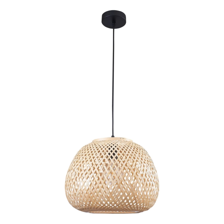 Ljuskrona med textilsladd ZANZIBAR 1xE27/20W/230V diameter 35 cm bambu