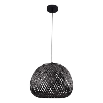 Ljuskrona med textilsladd ZANZIBAR 1xE27/20W/230V diameter 35 cm bambu