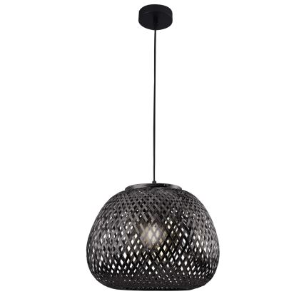 Ljuskrona med textilsladd ZANZIBAR 1xE27/20W/230V diameter 35 cm bambu