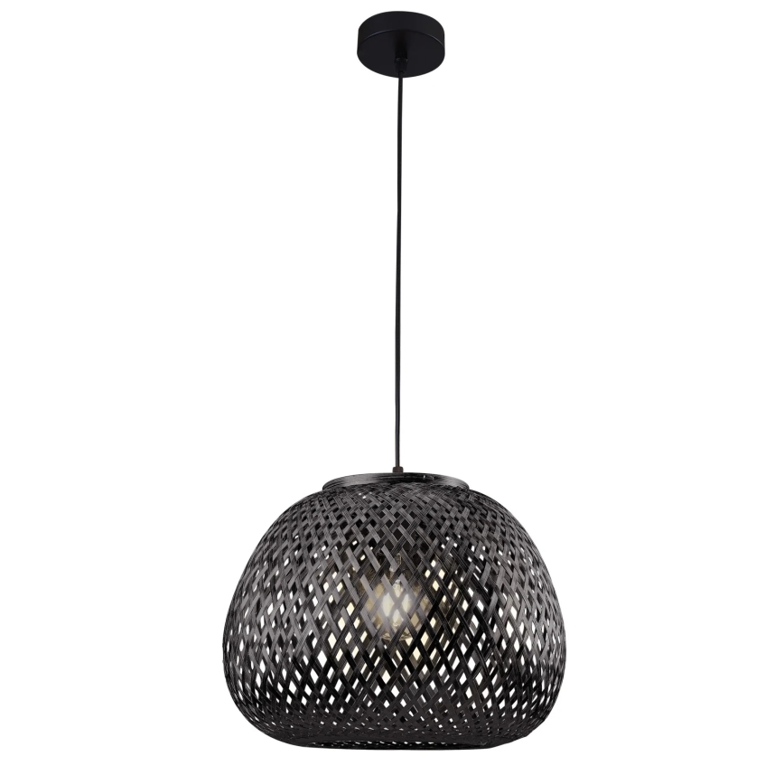 Ljuskrona med textilsladd ZANZIBAR 1xE27/20W/230V diameter 35 cm bambu