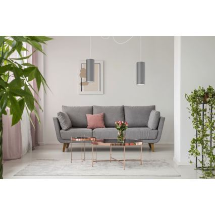 Ljuskrona med textilsladd ZIK 2xE27/40W/230V spindel grå