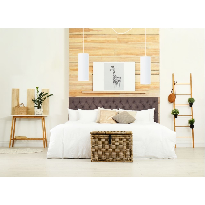 Ljuskrona med textilsladd ZIK 2xE27/40W/230V spindel vit