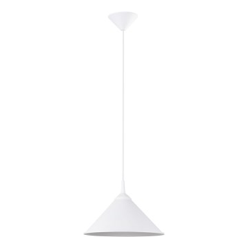 Ljuskrona med textilsladd ZUMA 1xE27/15W/230V diameter 30 cm vit