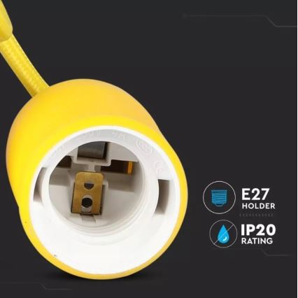 Ljusskrona med upphängningsrem  1xE27/60W/230V gul 