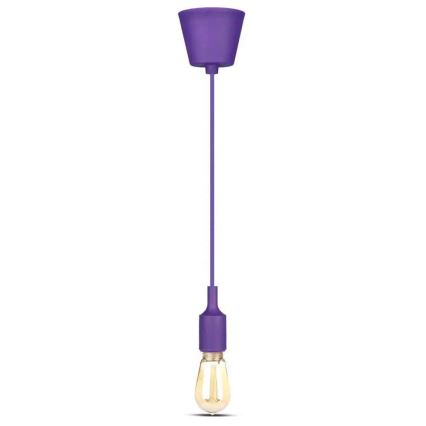 Ljusskrona med upphängningsrem  1xE27/60W/230V lila